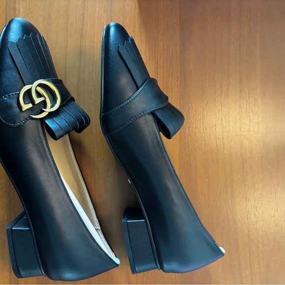 Gucci Black Marmont Leather Fringe Loafers - Picture 3 of 6